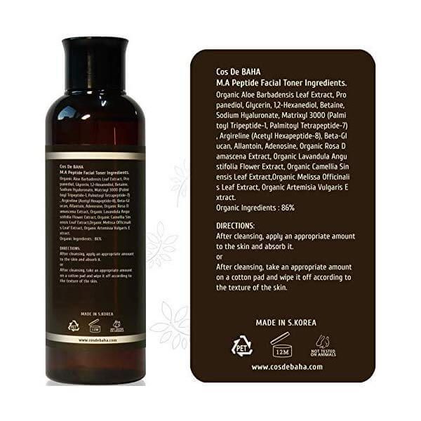 Пептидный тонер с матриксилом и аргирелином Cos De BAHA M.A Peptide Facial Toner 200 мл. | Москосметикс