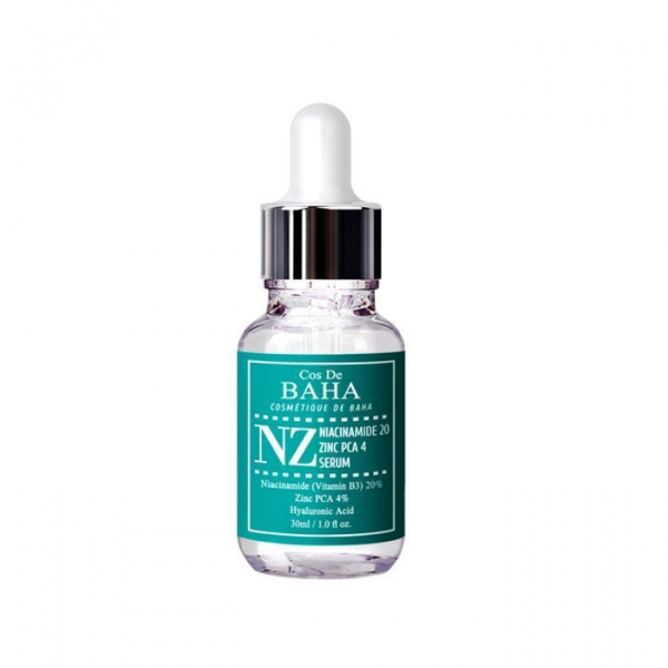 Укрепляющая сыворотка для лица сужение пор/ корейская косметика Cos De BAHA Niacinamide 20% Zinc 4% Pore Reducer, 30 мл | Москосметикс