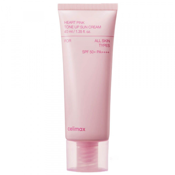 Выравнивающий солнцезащитный крем для сияния кожи Celimax Heart Pink Tone Up Sun Cream SPF50+ PA+ 40 мл | Москосметикс