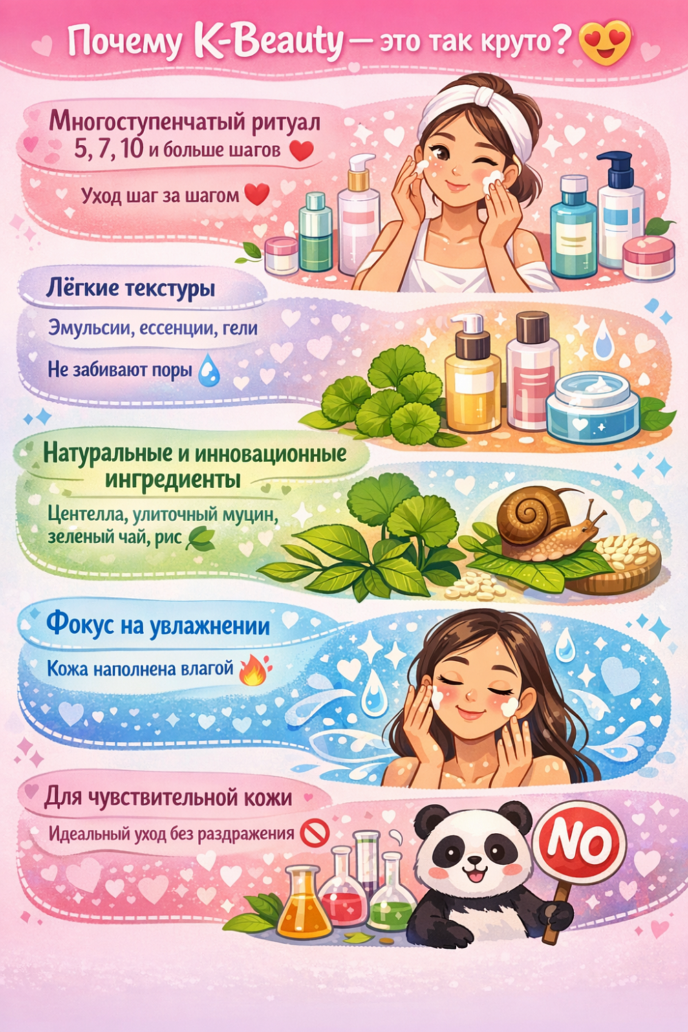 ✨Секреты сияющей кожи: почему корейский уход — ваш лучший друг и как сочетать его с западной косметикой?✨