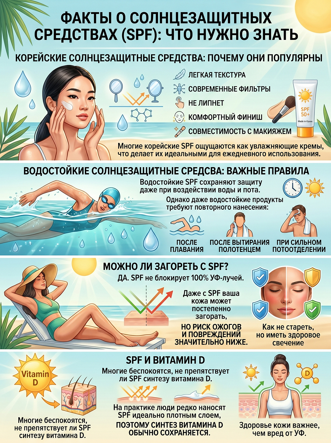 Полный гид по солнцезащитным средствам: как выбрать SPF, защитить кожу и предотвратить фотостарение