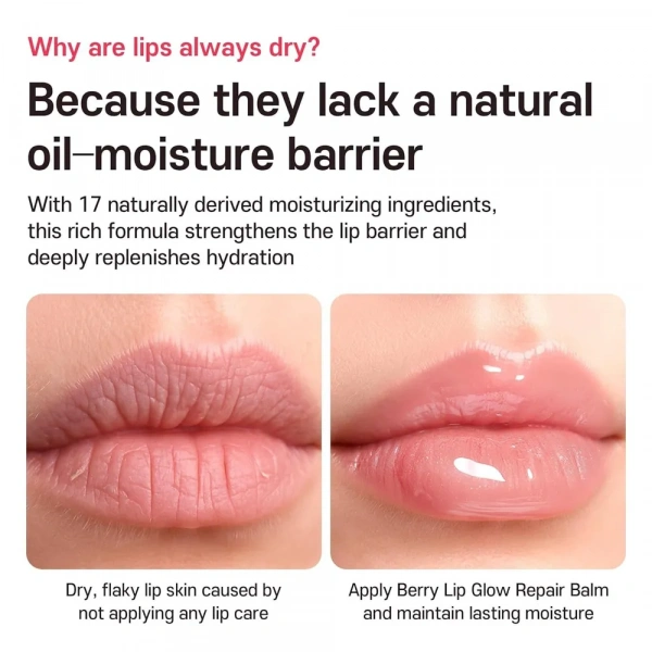 Восстанавливающий витаминный бальзам для губ Berry Lip Glow Repair Balm 10г | Москосметикс