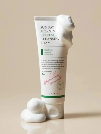 Увлажняющая пенка для умывания AXIS-Y Sunday Morning Refreshing Cleansing Foam 120 мл | Москосметикс