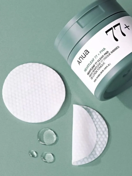 Отшелушивающие пэды с хауттюйнией и PHA-кислотой Anua Heartleaf 77% Clear Pad 70 шт. (160 мл) | Москосметикс