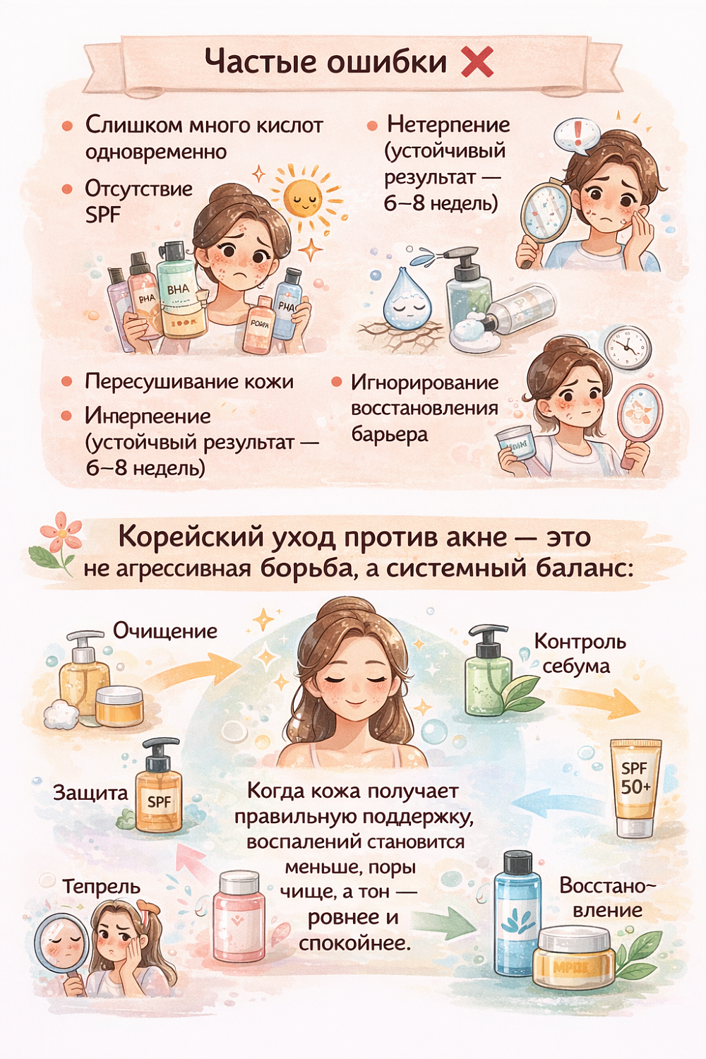 Корейская система ухода против акне: гайд к идеальной коже✨