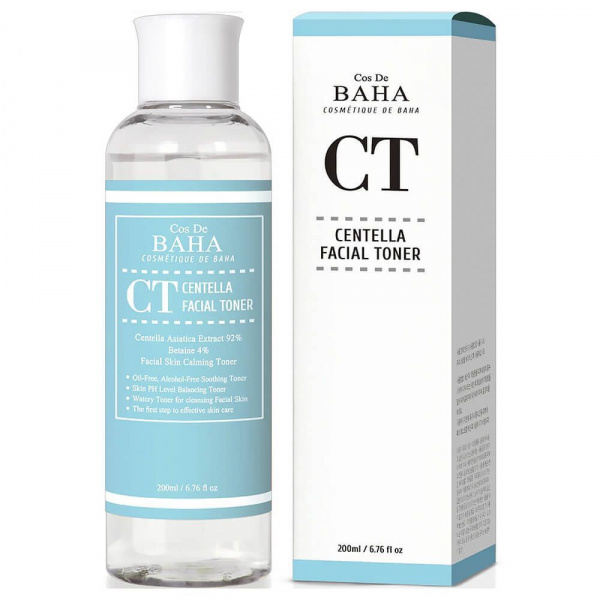 Успокаивающий тонер тоник для лица для чувствительной кожи Cos De Baha CT Centella Facial Toner 200 мл. | Москосметикс